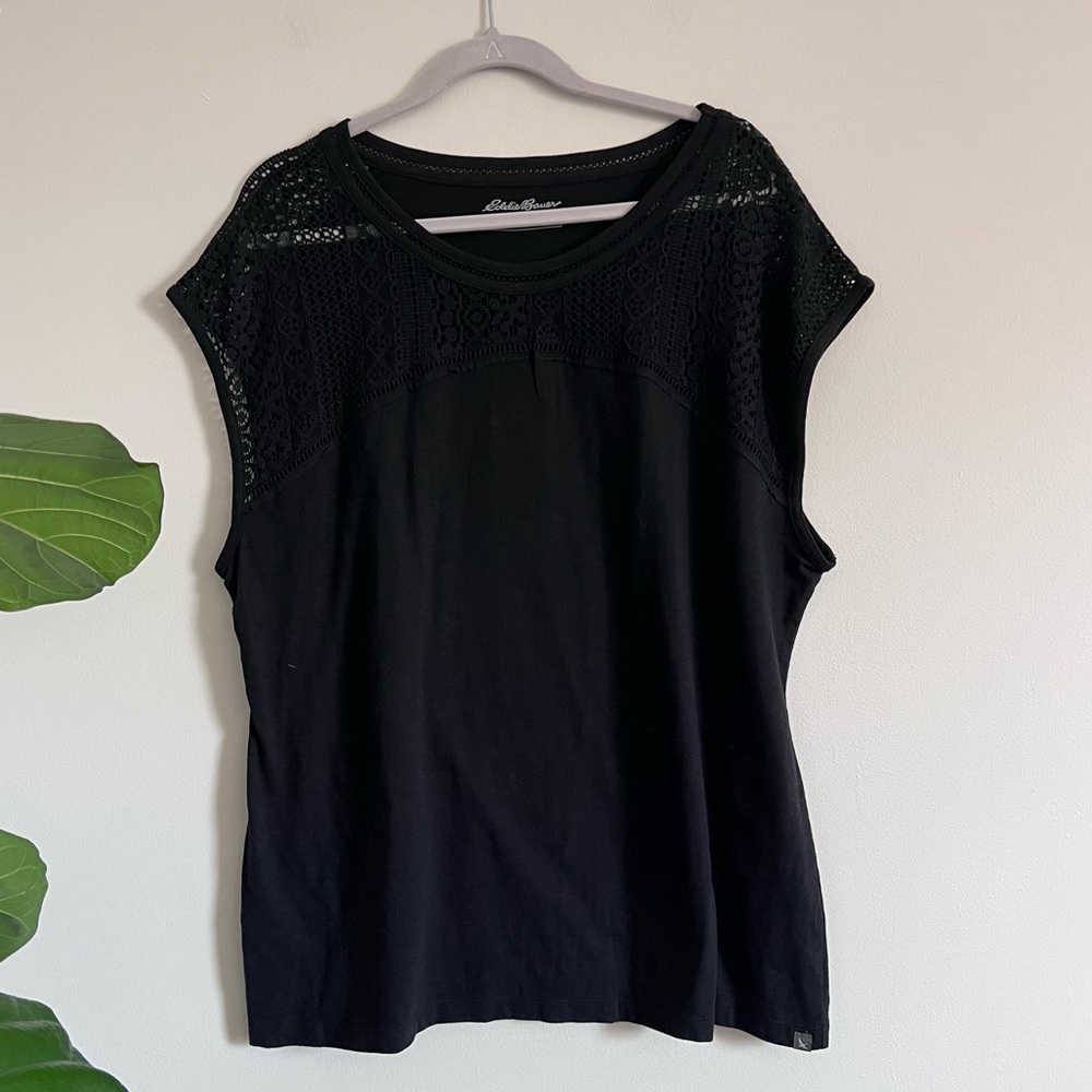 Eddie Bauer Sleeveless Crochet Top